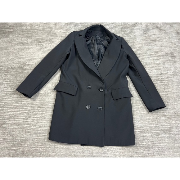 Unbranded Dresses & Skirts - Unbranded Blazer Dress Womens M Black Double Breasted Longline Jacket Mini Dress